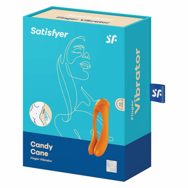 Satisfyer Candy Cane Finger Vibrator-Orange